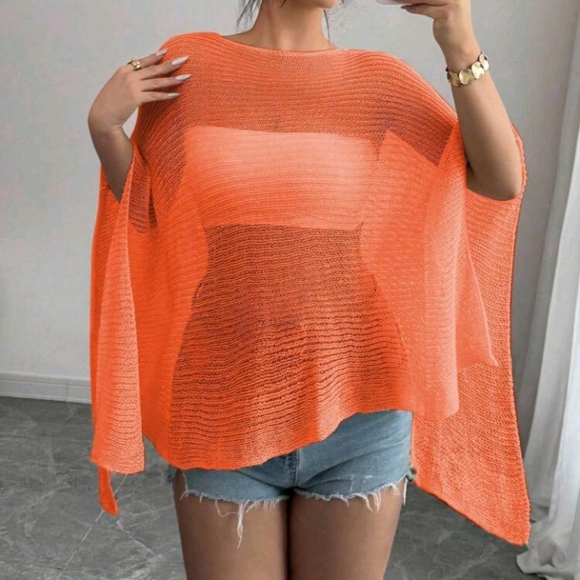 Stylish Poncho Shawl Shrug Cardigan For Women, Loose Lightweight Knit Top, Sprin - Picture 3 of 6
